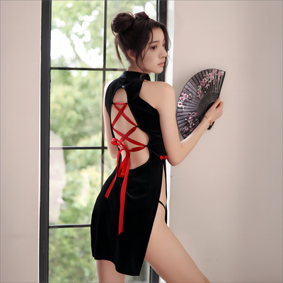 High Slit Transparent Sexy Chinese Cheongsam