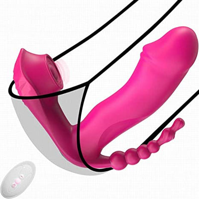 Outdoor G Spot Clitoral Anal Waterproof Rechargeable Vibrator 3 in 1 with 7 Vibration Modes