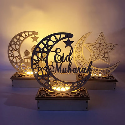 Ramadan Decoration Festival Wooden Moon Star Lights Deco Bedroom Decoration Ramadan 2023 Ramadan Party Lighting Decorative Lamps