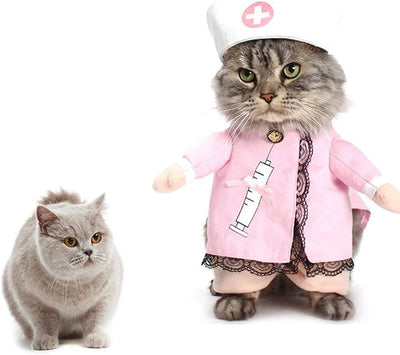 Pets Cat Puppy Funny Cosplay Nurse Costume