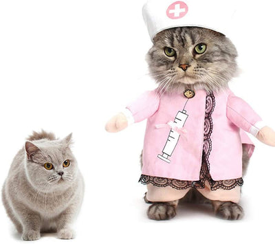 Pets Cat Puppy Funny Cosplay Nurse Costume