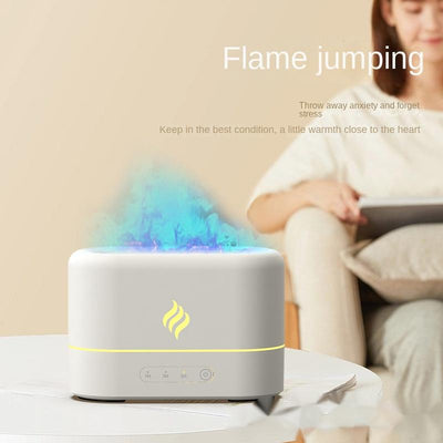 New Simulation Flame Ultrasonic Aroma Diffuser Seven-Color Gradient Creative Household Ultrasonic Aroma Diffuser Flame Humidifier