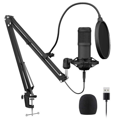 USB Microphone, 192KHZ/24Bit Plug & Play PC Computer Podcast Condenser Cardioid Metal Mic Kit with Professional Sound Chipset for Vedio, Recording, Gaming, Singing, Live Streaming